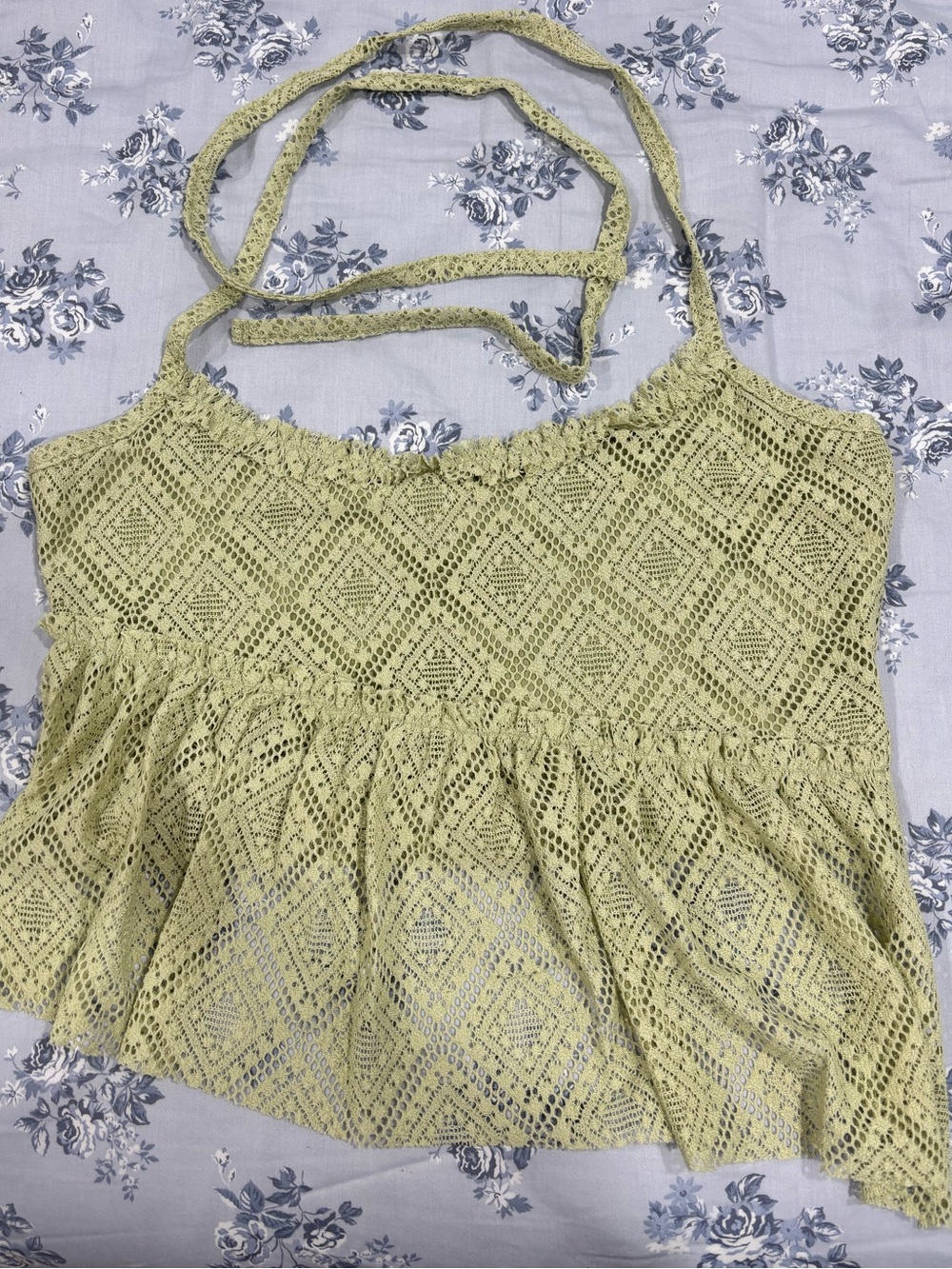 boho chic / coquette / Romantic Feminine / festival sheer lace halter Top